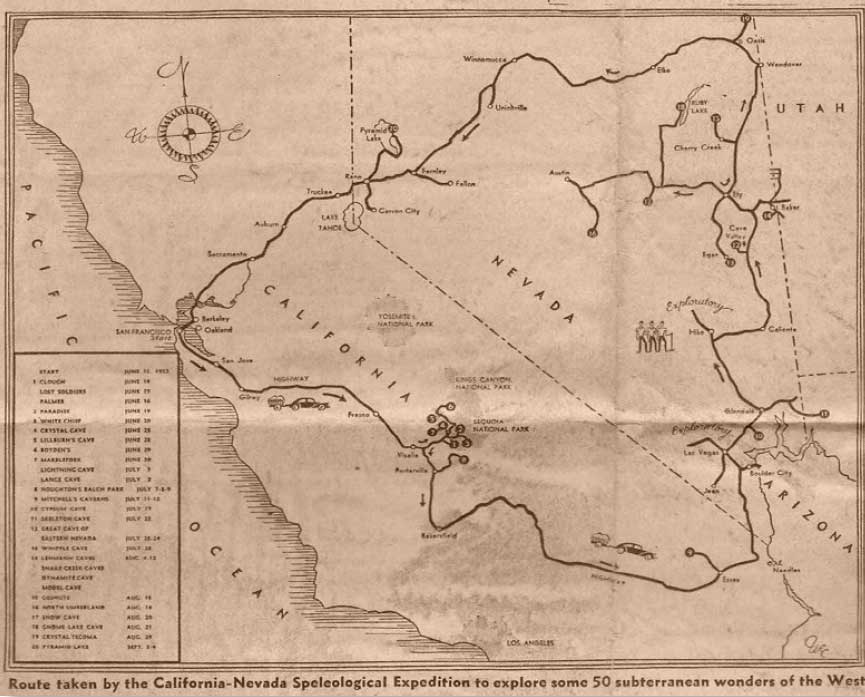 1953 California-Nevada Map