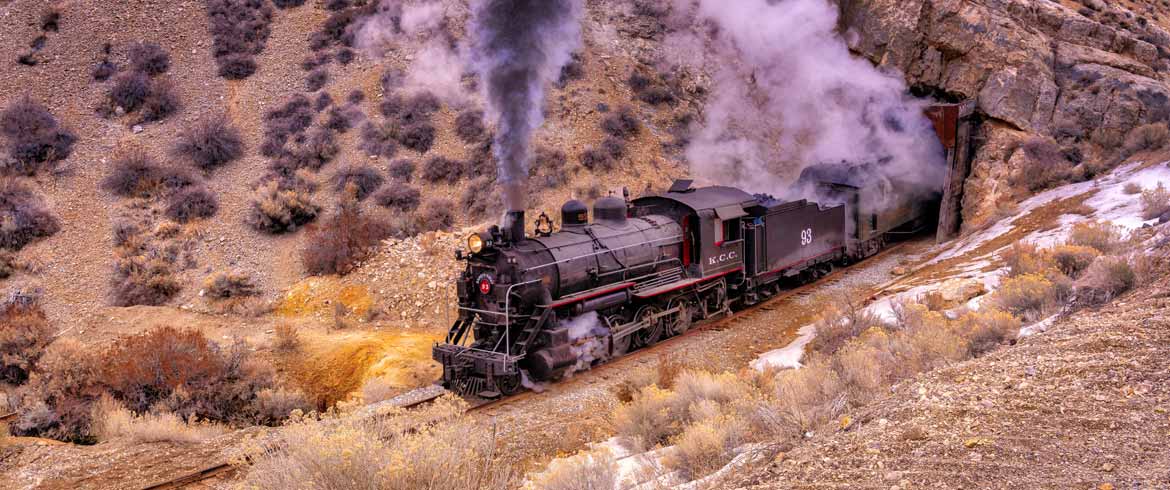 Nevada Northern Railway at night