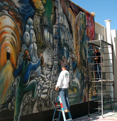 Lehman Caves mural in downtown Ely